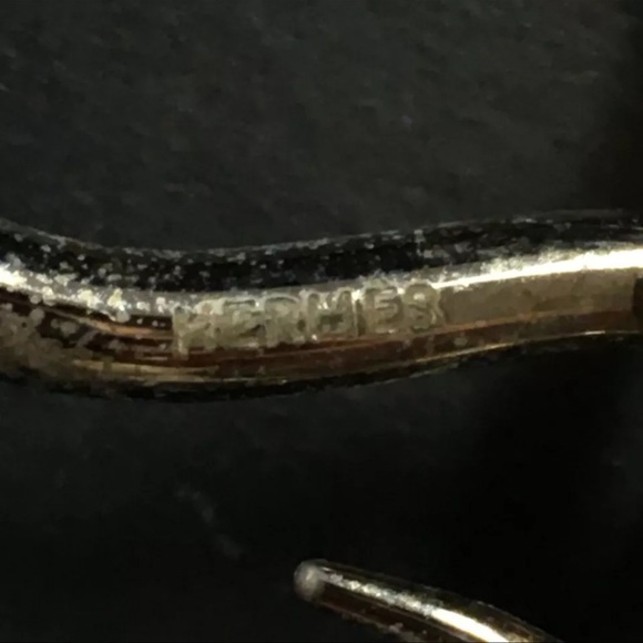 HERMES Jumbo Double Wrap Bangle Bracelet Leather Silver Black Tone. - Picture 8 of 8